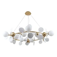 Люстра подвесная Bliss 2771-12P F-promo белая на 12 ламп, основание золотое в стиле современный шар Люстра подвесная Bliss 2771-12P F-promo белая на 12 ламп, основание золотое в стиле современный шар